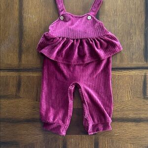 Laura Ashley Velour Ruffle Romper